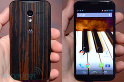Motorola X с оформлением задней крышки "под дерево".  Фото: engadget.com